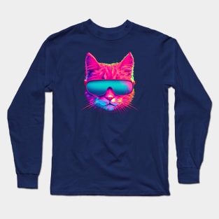 Retro Rave Cat Long Sleeve T-Shirt